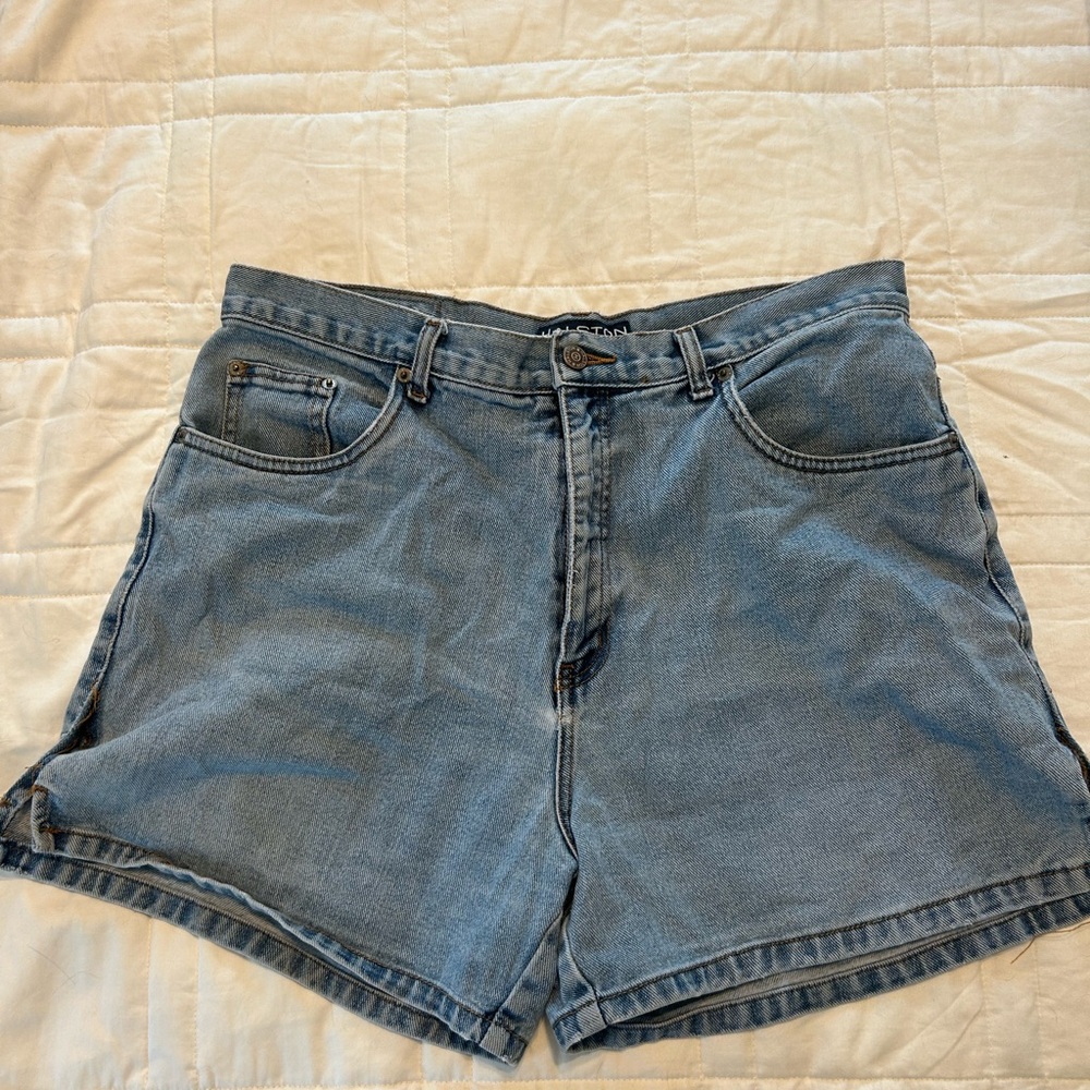 Halston Heritage Blue Jean Shorts Relaxed Fit